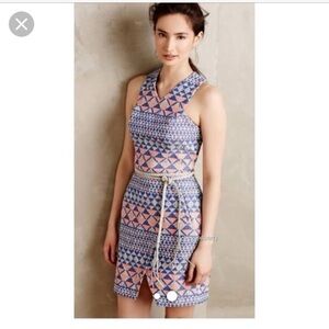 Anthropologie Geometric Sleeveless Bodycon Dress Size 2